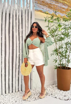 Conjunto Camisa + Croped Listrado - comprar online