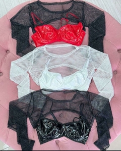Croped Blusinha Tule Brilho