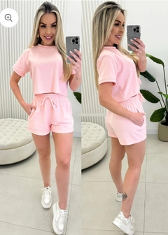 Conjunto com Shorts Moletinho - Mavi Moda Feminina
