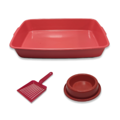 Kit para Gatos - Bandeja, Pazinha e Comedouro na internet