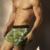 *BAKHOU* 2038 BOXER ALGODON Y LYCRA. ESTAMPADO HOJAS SELVATICA, ELASTICO SOBRE RELIEVE NEGRO (2038BK)