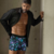 *BAKHOU* 2031 BOXER ESTAMPADO DIGITAL PINCELADAS ELÁSTICO SOBRE RELIEVE NEGRO (2031BK) - comprar online