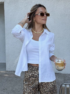 Camisa de lino lisa - comprar online