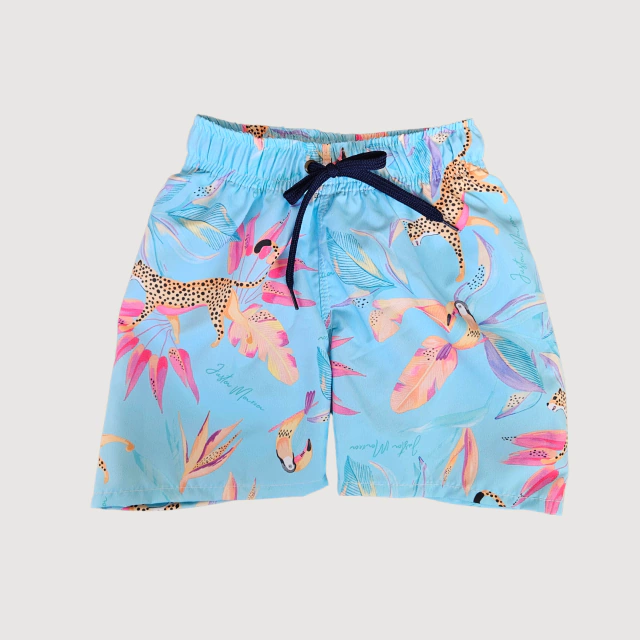 Short Leopardo Celeste