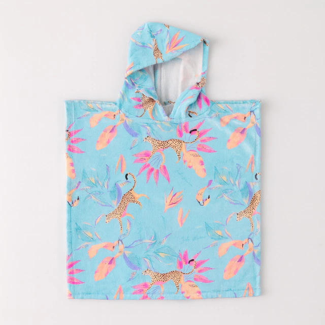 Capita de toalla Leopardo Celeste