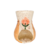 Hornito de cerámica con diseño de flor y textura moteada, ideal para aromatizar espacios.