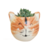 Maceta decorativa en forma de gato naranja realizado en ceramica