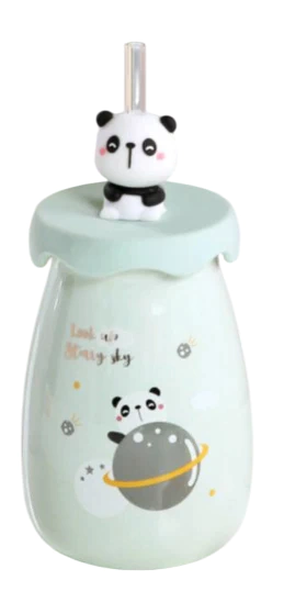 Vaso con tapa y sorbete - Ceramica - comprar online