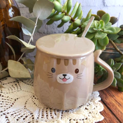 Taza Gatito (con tapa y cuchara) - Alba Deco Store