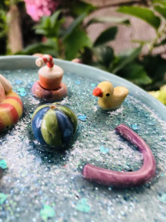 Porta sahumerio de varilla gatito en la pileta - Alba Deco Store