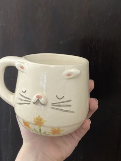 Taza Pera - Gato con Flores - comprar online