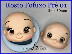 Molde Rosto Fofuxos Pré 01 - Bola 30mm - Coleção Itacy Moreno