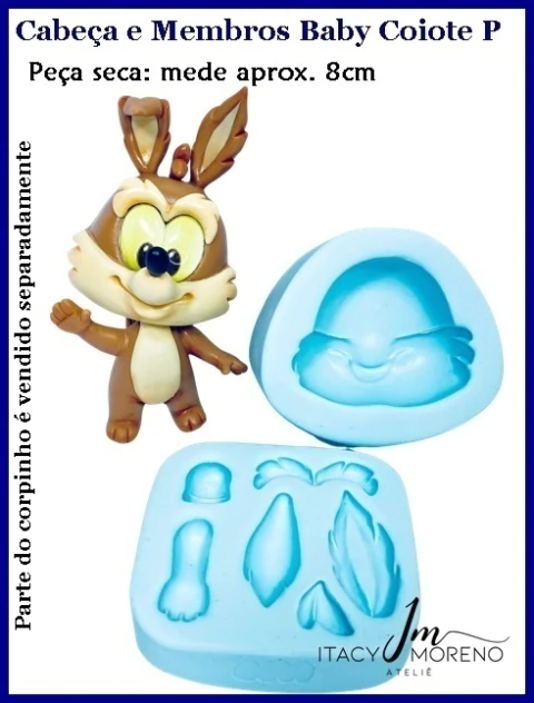 Molde Cabeça e Membros Baby Coiote - P - Coleção Itacy Moreno