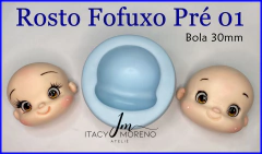 Molde Rosto Fofuxos Pré 01 - Bola 30mm - Coleção Itacy Moreno - comprar online