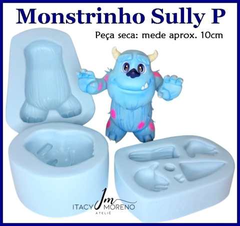 Molde Monstrinho Sally P - 10 cm - Coleção Itacy Moreno