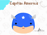 Cortador Azul - Capitão América  - 4cm - com 3 peças