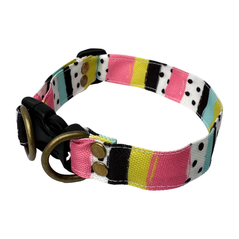 Collar para perro, gato, mascota, regulable, reforzado, estampado. Ideal para petshop y veterinarias. Panda Rojo Deco.