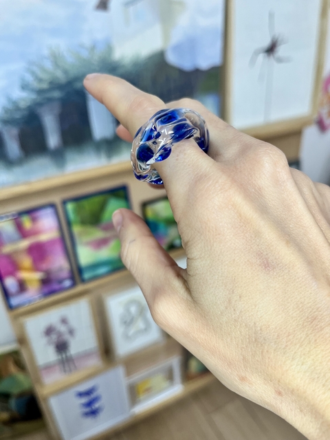 Anillo burbuja pintira de vidrio - Galaxia
