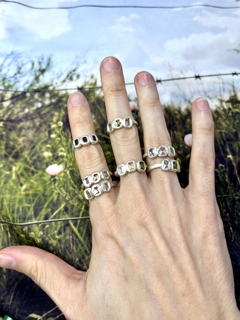 Anillo triple cubic plata - Galaxia