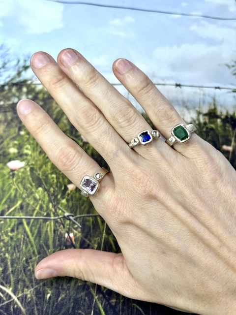 Anillo cubic plata - Galaxia