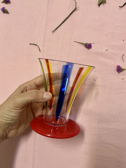 Vaso de vidrio helado con pie - Teresa Garay - comprar online