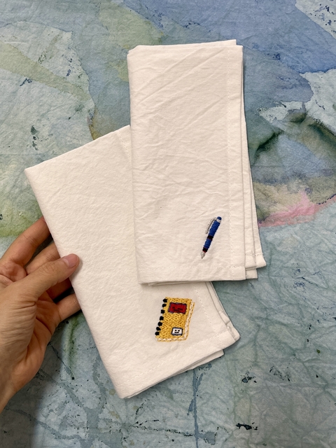 Set servilletas birome y cuaderno - Violeta Bajas - comprar online