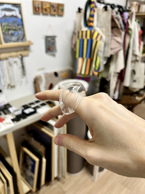 Anillo burbuja de vidrio curva transparente - Galaxia - comprar online