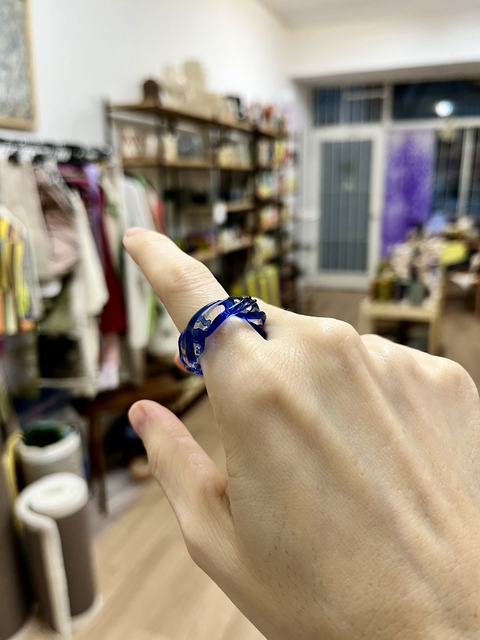 Anillo trenza de vidrio - Galaxia - comprar online