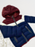 Campera Cacao azul con cherry (impermeable con piel) - comprar online