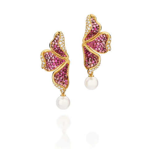 Brinco Flor de Sakura com Pérolas Akoya e Diamantes - BC5950AW