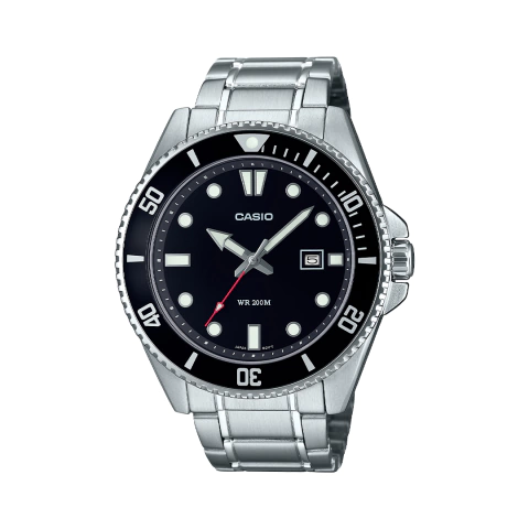 Casio Duro Aço Preto - Diver 200M - MDV-107D-1A1VDF
