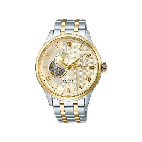  Seiko Presage Zen Garden Open Heart Dourado - SSA464J1