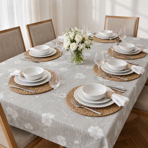 Mantel Gabardina Acrilica 200 Cm 6 Sillas - Tu Textil | Fábrica de Sábanas, Toallas y Blanquería | Buenos Aires