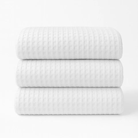 Cubrecama Nido de Abeja Blanco 100% Algodón 2 Plazas y Media - comprar online