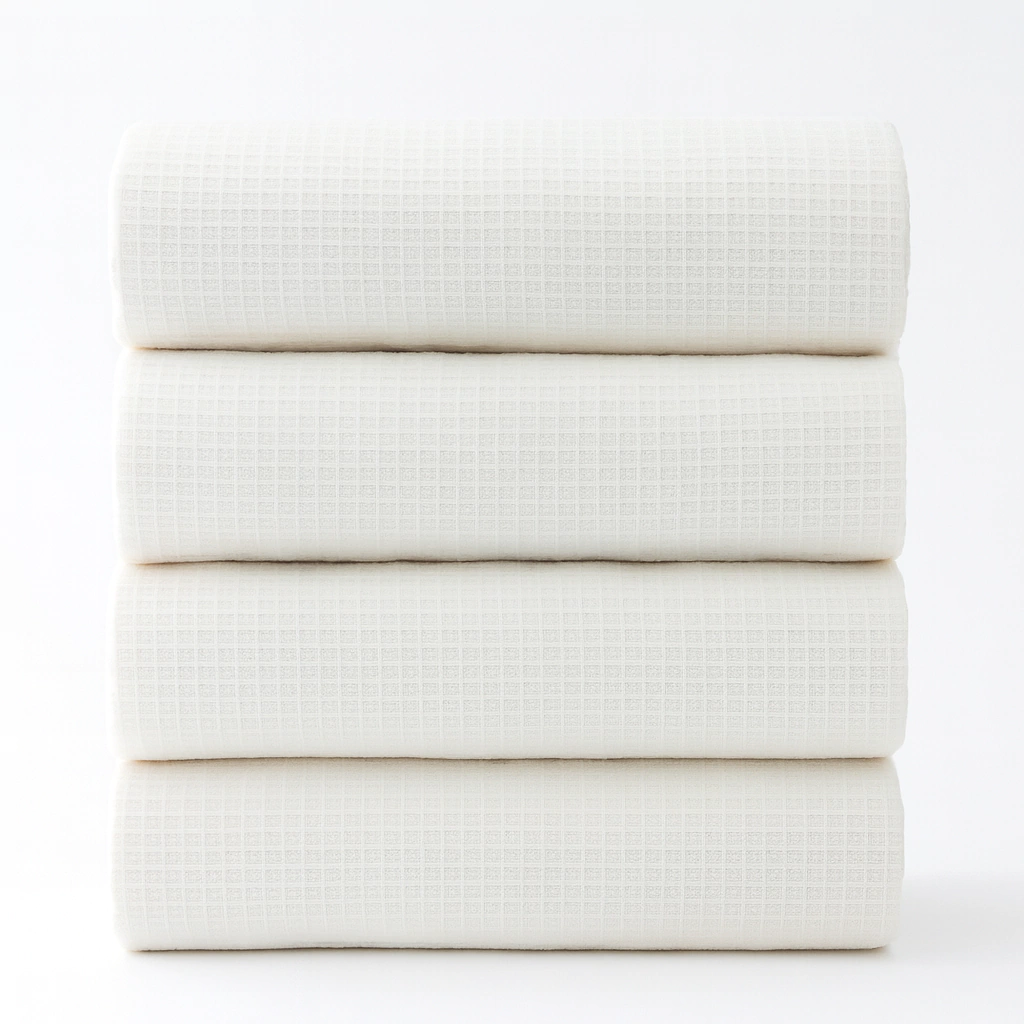 Cubrecama Nido de Abeja Chico Blanco 80% Algodón 20% Poliéster Queen Size