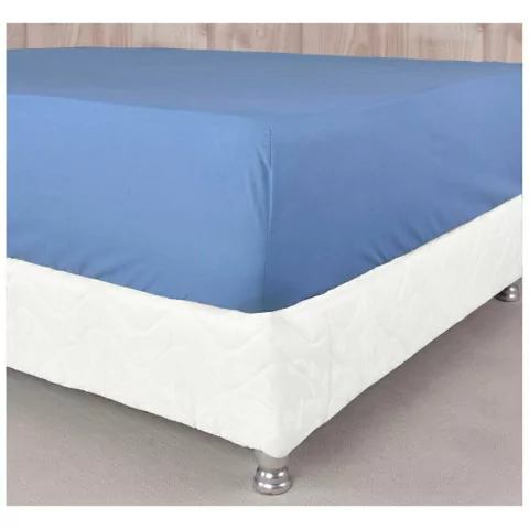 Sábana Ajustable 132 Hilos 2 Plaza 140X190 Celeste