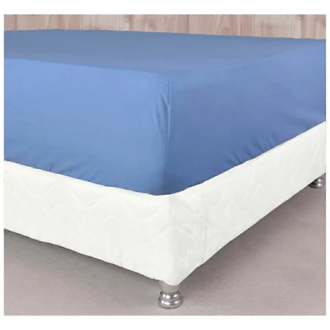 Sábana Ajustable 132 Hilos 1 Plaza 80X190 Celeste