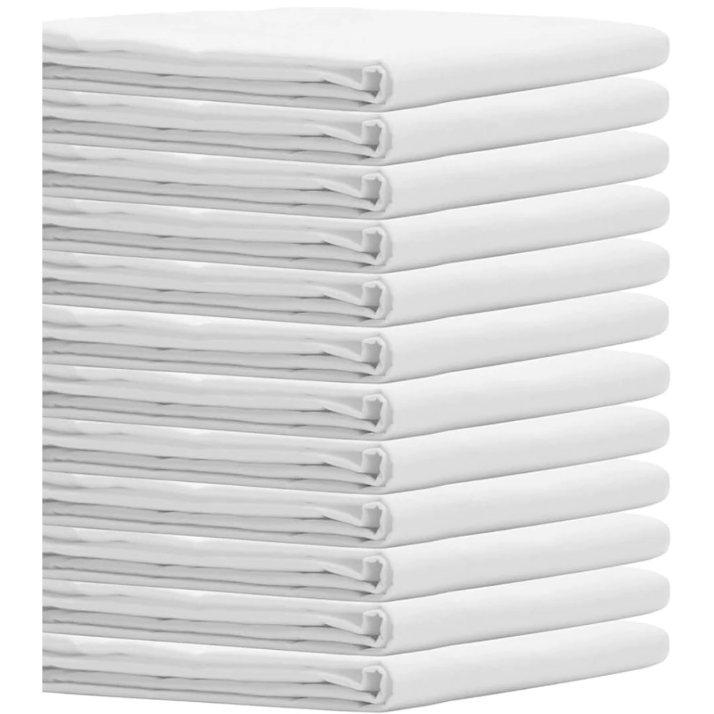 SEGUNDA SELECCION Pack x 10 Fundas de Almohada Blancas Hoteleras 180 Hilos