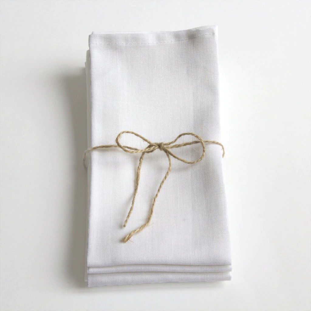 Servilletas de Gabardina Gruesa Blanco 100% Algodón IA2505
