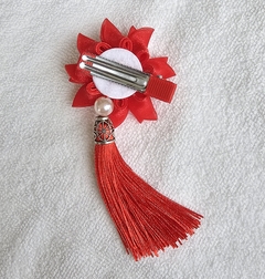 Kanzashi Acessório para cabelo com Pingente Vermelho - comprar online