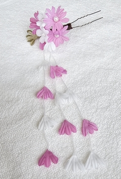 Kanzashi Arranjo De Cabelo Oriental Rosa escuro - comprar online