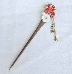 hashi para cabelo madeira com brilhantes - modelo 12 - comprar online
