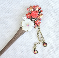 hashi para cabelo madeira com brilhantes - modelo 12 na internet