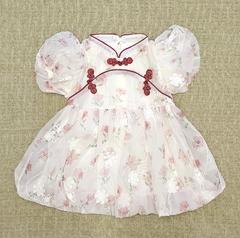 Vestido infantil Oriental Balonê Vinho - comprar online