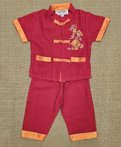 Conjunto Oriental Infantil Vermelho com Dragão - comprar online