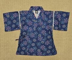 Kimono infantil em algodão Japonês Azul marinho - comprar online