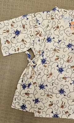 Kimono infantil em algodão Japonês Insetos na internet