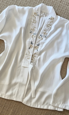 Kimono curto Branco Bordado - loja online