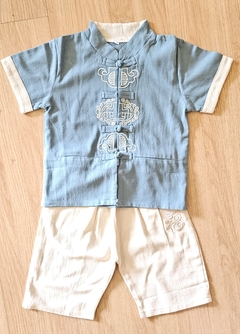 Conjunto oriental menino Algodão Azul com calça na internet