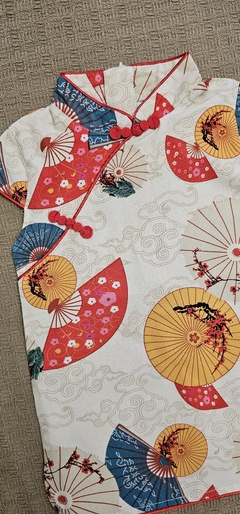 Imagem do Vestido infantil Algodão Leques e sombrinhas